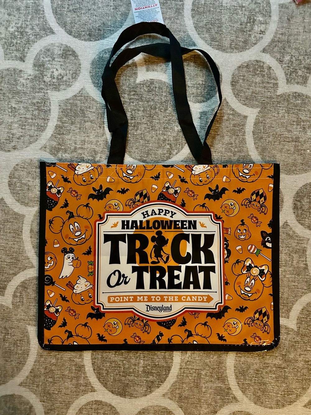 2026 Disneyland Halloween Trick Or Treat Mickey Reusable Tote Bag NWT